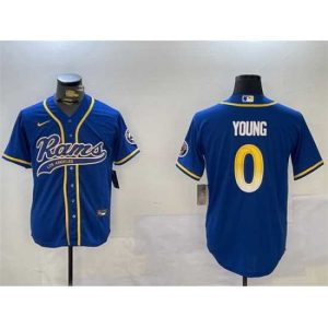 Exquisite Los Angeles Rams 0 Byron Young Royal Cool Base Stitched Baseball Jersey