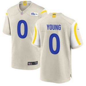 Marvelous Los Angeles Rams 0 PByron Young White Stitched Game Jersey