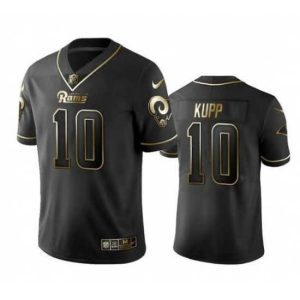 Finest Los Angeles Rams 10 Cooper Kupp Black Golden Edition Limited Stitched Jersey