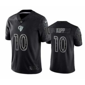 Outstanding Los Angeles Rams 10 Cooper Kupp Black Reflective Limited Stitched Football Jersey