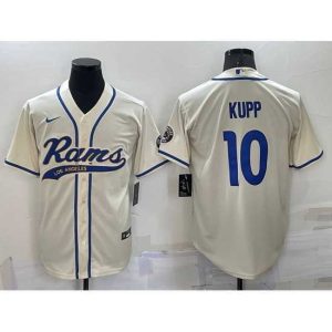 Marvelous Los Angeles Rams 10 Cooper Kupp Bone Cool Base Stitched Baseball Jersey