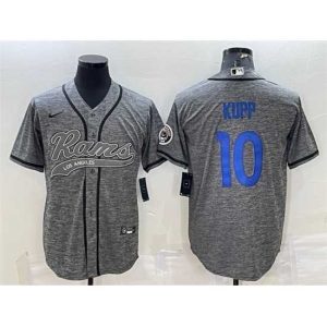 High quality Los Angeles Rams 10 Cooper Kupp Grey With Patch Cool Base Stitched Baseball Jersey
