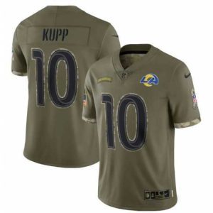 Superb Los Angeles Rams 10 Cooper Kupp Olive 2022 Salute To Service Limited Stitched Jersey