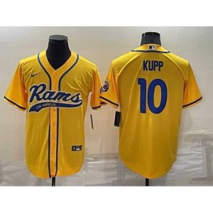 Marvelous Los Angeles Rams 10 Cooper Kupp Yellow Cool Base Stitched Baseball Jersey