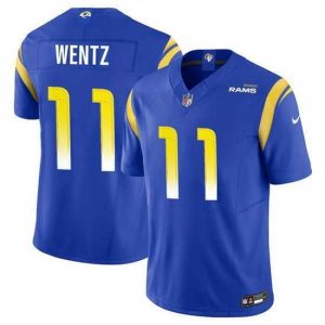 High quality Los Angeles Rams 11 Carson Wentz Blue 2023 F.U.S.E  Vapor Untouchable Stitched Football Jersey