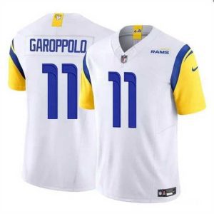 Superb Los Angeles Rams 11 Jimmy Garoppolo White 2024 F.U.S.E  Vapor Untouchable Stitched Football Jersey