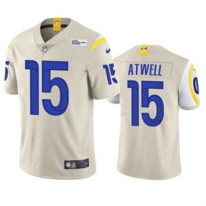 High quality Los Angeles Rams 15 Tutu Atwell Bone Vapor Untouchable Limited Stitched Football Jersey