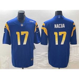 Finest Los Angeles Rams 17 Puka Nacua Blue Vapor Untouchable Limited Stitched Jersey
