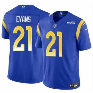Exquisite Los Angeles Rams 21 Zach Evans Blue 2024 F.U.S.E Vapor Untouchable Stitched Football Jersey