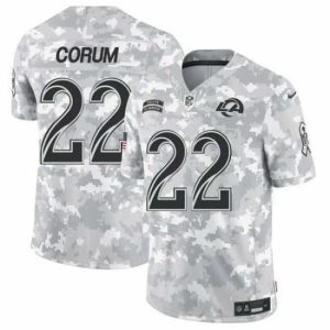 Marvelous Los Angeles Rams 22 Blake Corum 2024 F.U.S.E Arctic Camo Salute To Service Limited Stitched Football Jersey