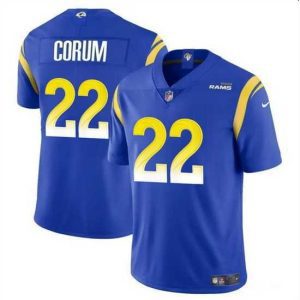 Gorgeous Los Angeles Rams 22 Blake Corum Blue 2024 Draft Vapor Untouchable Stitched Football Jersey