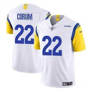 Exceptional Los Angeles Rams 22 Blake Corum White 2024 Draft Vapor Untouchable Stitched Football Jersey