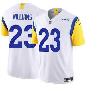 Exceptional Los Angeles Rams 23 Kyren Williams White 2024 Vapor Untouchable Stitched Football Jersey