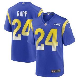 Superior Los Angeles Rams #24 Taylor Rapp Blue Bone Stitched Football Limited Jersey
