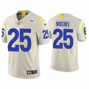 Exquisite Los Angeles Rams 25 Sony Michel 2021 Bone Vapor Untouchable Limited Stitched Football Jersey