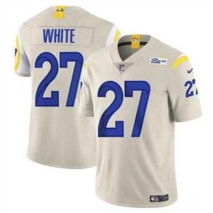 Gorgeous Los Angeles Rams 27 Tre'Davious White Bone Vapor Untouchable Stitched Football Jersey