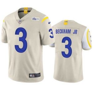Exceptional Los Angeles Rams 3 Odell Beckham Jr  2021 Bone Vapor Untouchable Limited Stitched Football Jersey