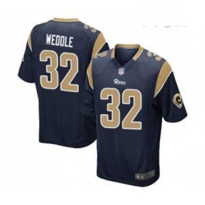 High quality Los Angeles Rams 32 Eric Weddle Game Navy Blue Team Color Football Jersey