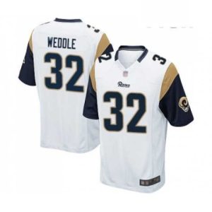 Outstanding Los Angeles Rams 32 Eric Weddle Game White Football Jersey