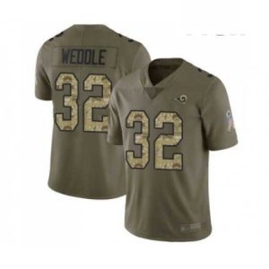 Superior Los Angeles Rams 32 Eric Weddle Limited Olive Camo 2017 Salute to Service Football Jersey
