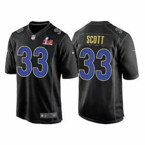 Gorgeous Los Angeles Rams 33 Nick Scott 2022 Black Super Bowl LVI Game Stitched Jersey