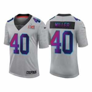 Marvelous Los Angeles Rams 40 Von Miller 2022 Grey Super Bowl LVI Limited Stitched Jersey