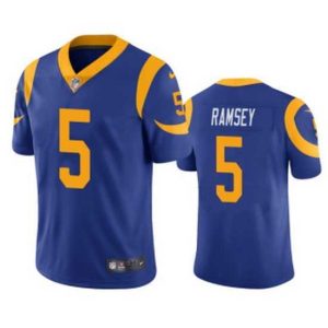 Superb Los Angeles Rams 5 Jalen Los Angeles Ramsey Blue Vapor Untouchable Limited Stitched Jersey