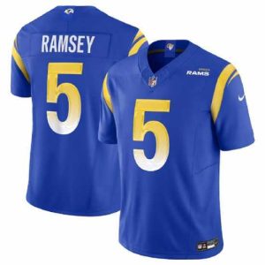 Premium Los Angeles Rams 5 Jalen Ramsey Blue 2023 F.U.S.E  Vapor Untouchable Limited Stitched Football Jersey