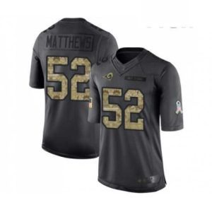 Exquisite Los Angeles Rams 52 Clay Matthews Limited Black 2016 Salute to Service Football Jersey