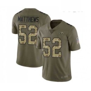 Exceptional Los Angeles Rams 52 Clay Matthews Limited Olive Camo 2017 Salute to Service Football Jersey