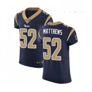 Outstanding Los Angeles Rams 52 Clay Matthews Navy Blue Team Color Vapor Untouchable Elite Player Football Jersey