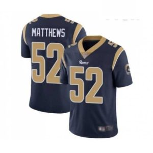 Outstanding Los Angeles Rams 52 Clay Matthews Navy Blue Team Color Vapor Untouchable Limited Player Football Jersey