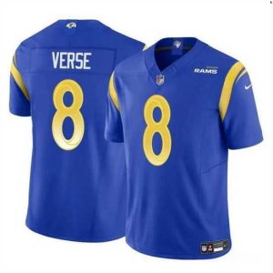 Gorgeous Los Angeles Rams 8 Jared Verse Blue 2024 Draft F.U.S.E Vapor Untouchable Stitched Football Jersey