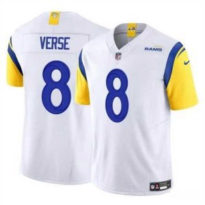 High quality Los Angeles Rams 8 Jared Verse White 2024 Draft F.U.S.E Vapor Untouchable Stitched Football Jersey