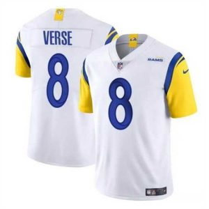 Premium Los Angeles Rams 8 Jared Verse White 2024 Draft Vapor Untouchable Stitched Football Jersey