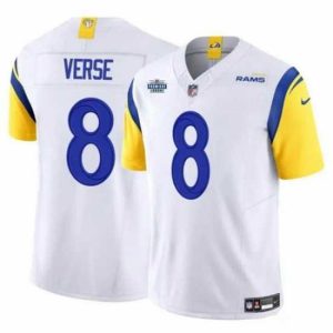 Superior Los Angeles Rams 8 Jared Verse White 2024 With Dradt Patch F.U.S.E Vapor Untouchable Stitched Football Jersey