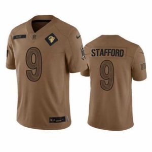 Superior Los Angeles Rams 9 Matthew Stafford 2023 Brown Salute To Service Limited Stitched Football Jersey