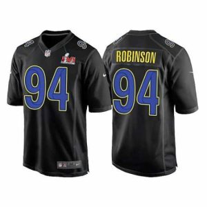 Marvelous Los Angeles Rams 94 A 27Shawn Robinson 2022 Black Super Bowl LVI Game Stitched Jersey