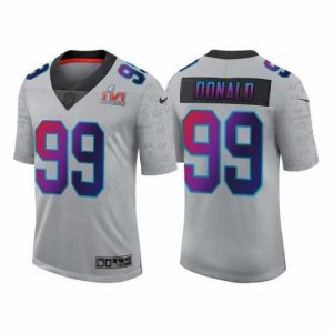 High quality Los Angeles Rams 99 Aaron Donald 2022 Grey Super Bowl LVI Limited Stitched Jersey
