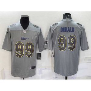 Exquisite Los Angeles Rams 99 Aaron Donald Grey With Patch Atmosphere Fashion Stitched Jersey