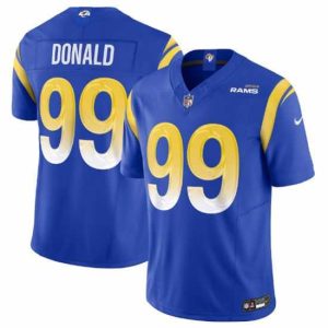 Outstanding Los Angeles Rams 99 Aaron Donald Royal 2023 F.U.S.E  Vapor Untouchable Limited Stitched Football Jersey