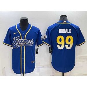 Exquisite Los Angeles Rams 99 Aaron Donald Royal Cool Base Stitched Baseball Jersey