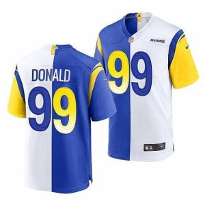 Superior Los Angeles Rams 99 Aaron Donald Royal White Split Stitched Football Jerse