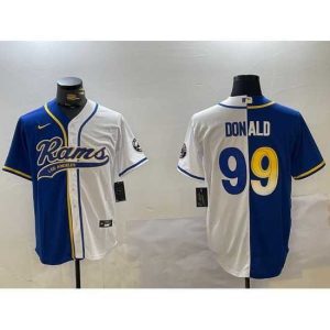 High quality Los Angeles Rams 99 Aaron Donald White Cool Base Stitched Baseball Jersey 3