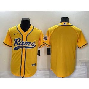 Exceptional Los Angeles Rams Blank Yellow Stitched Jersey