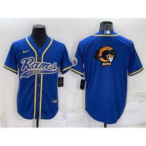 High quality Los Angeles Rams Royal Team Big Logo With Patch Cool Base Stitched Baseball Jersey