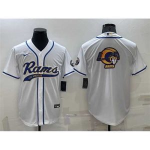 High quality Los Angeles Rams White Team Big Logo With Patch Cool Base Stitched Baseb