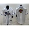 Men Los Angeles Rams White Team Big Logo With Patch Cool Base Stitched Baseball Jersey 828965 21804 550X550