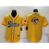 Outstanding Los Angeles Rams Yellow Team Big Logo With Patch Cool Base Stitched Baseball Jersey 3 Men Los Angeles Rams Yellow Team Big Logo With Patch Cool Base Stitched Baseball Jersey 828966 21804 550X550