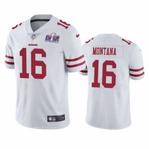 Outstanding NFL San Francisco 49ers 16 Joe Montana White Vapor Untouchable Limited Stitched 2024 Super Bowl LVIII Jersey